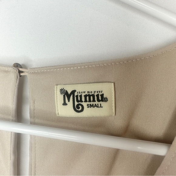 Show Me Your MuMu Emily Empire Maxi Dress Show Me The Ring Crisp Beige Size S - Picture 13 of 13